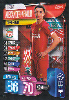 Trent Alexander-Arnold Liverpool 2019/20 Topps Match Attax CL #LIV5